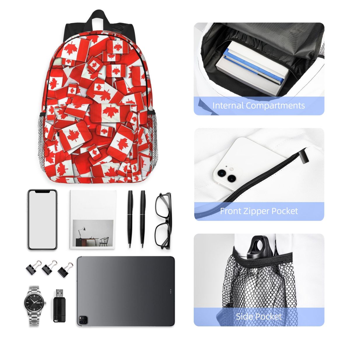 Zaino con motivo bandiera del  - Women Bags Canada recensione e prezzo